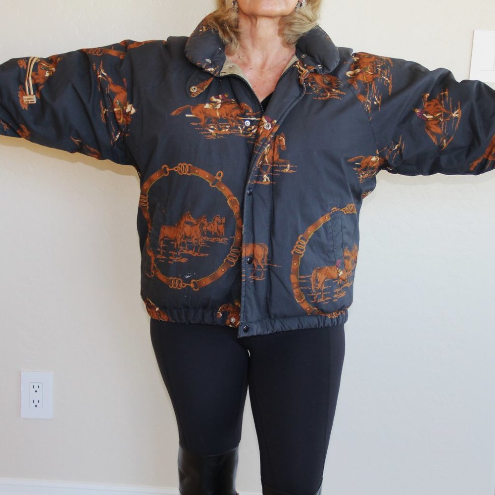 Vintage Ralph Lauren Equestrian Puffer Jacket Size Medium - Picture 12 of 16